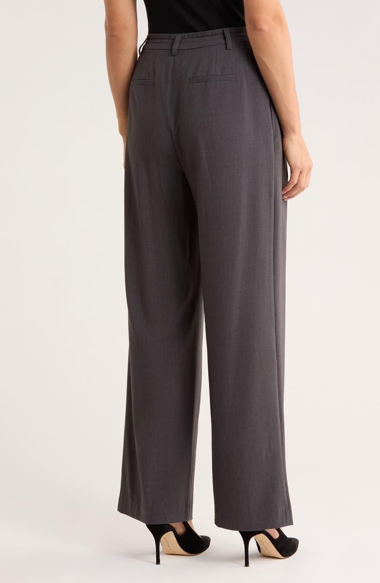 Ellen Tracy Pleated Front Wide Leg Pants, Alternate, color, Grey Mix