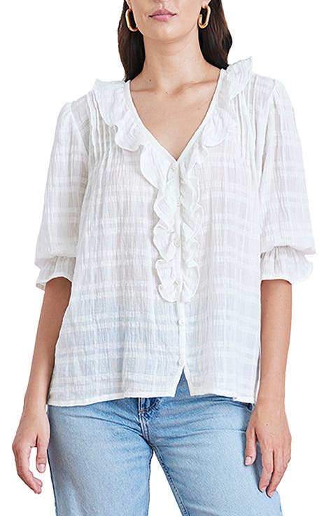 Chloe Cotton Ruffle Shirt