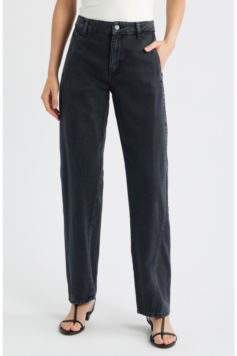 Daelya Straight Leg Jeans, Main, color, DARK GREY