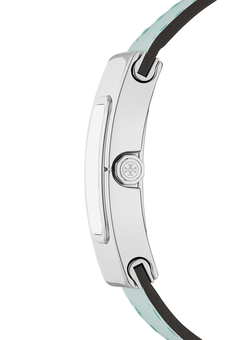 The T Leather Strap Watch, 18mm x 40mm, Alternate, color, MULTI