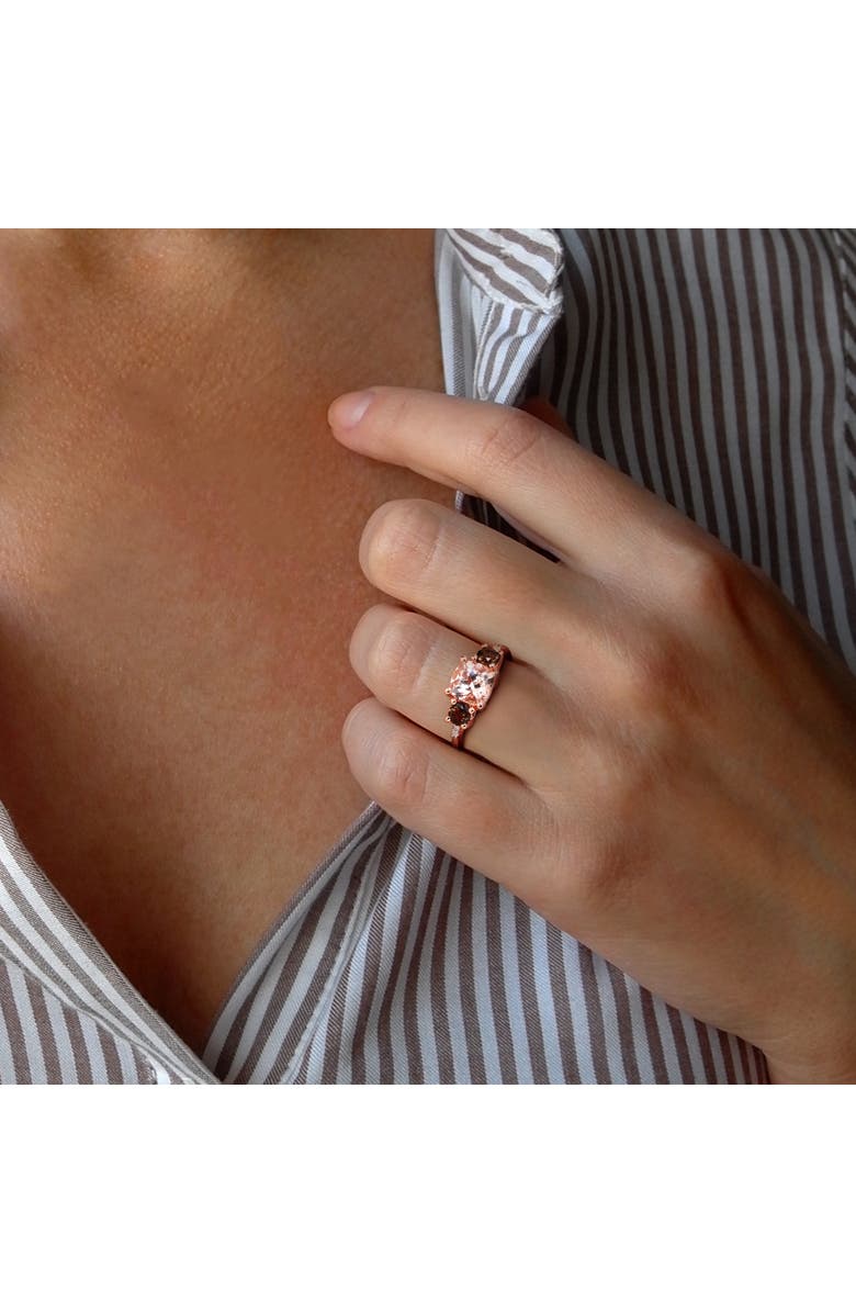 Julianna B. Smokey Quartz & Diamond 3-Stone Ring, Alternate, color, Morganite