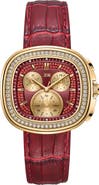 JBW Coast Chronograph Leather Strap Watch, 22mm x 42mm