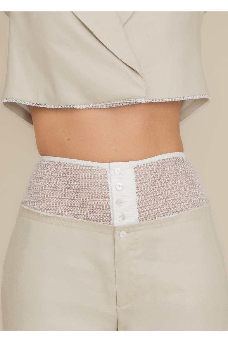 Linen Laissez High-Waisted Stretch Pants, Alternate, color, Beige