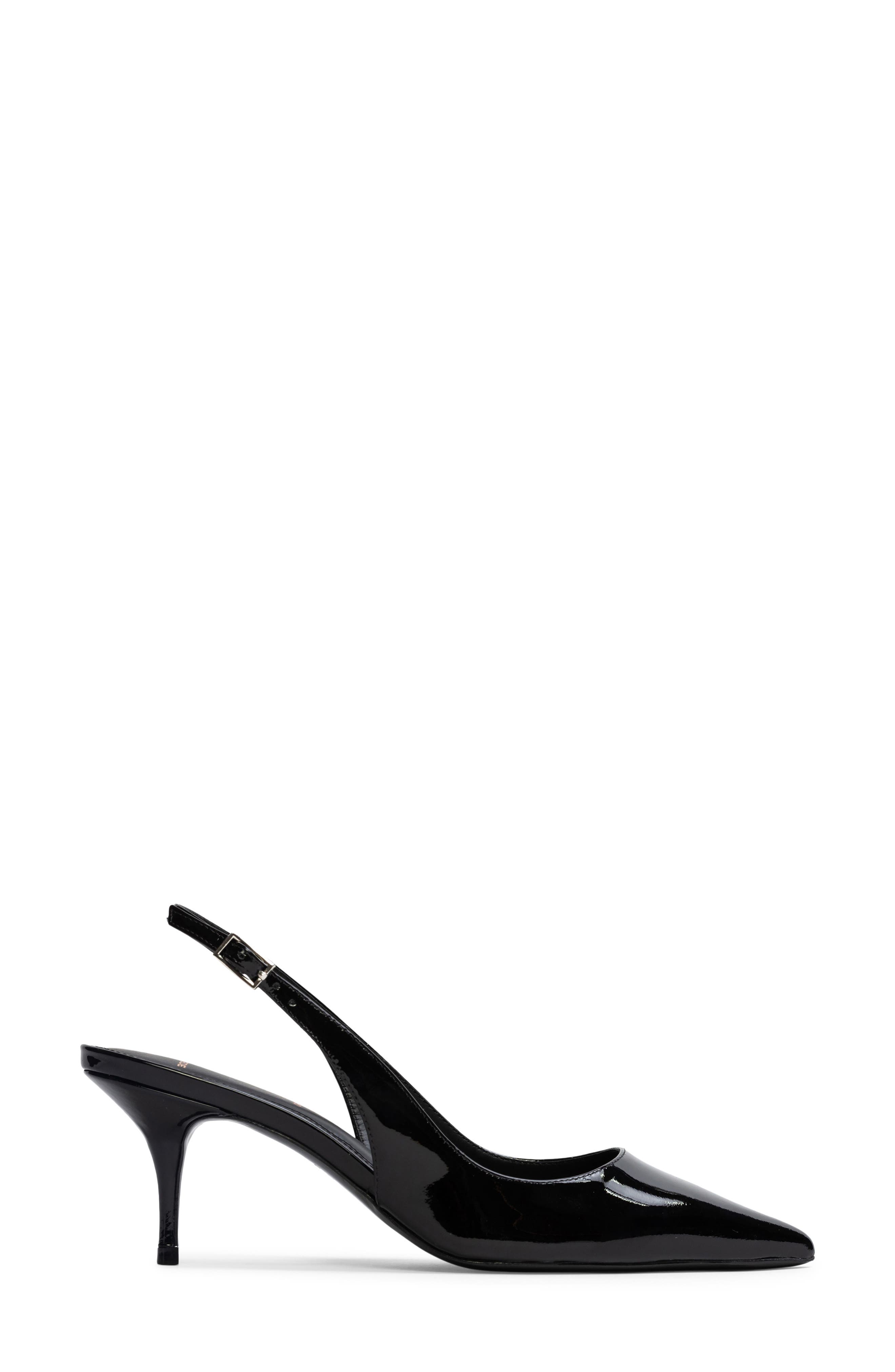 BLACK SUEDE STUDIO Alloy Pointed Toe Slingback Pump, Alternate, color, Black