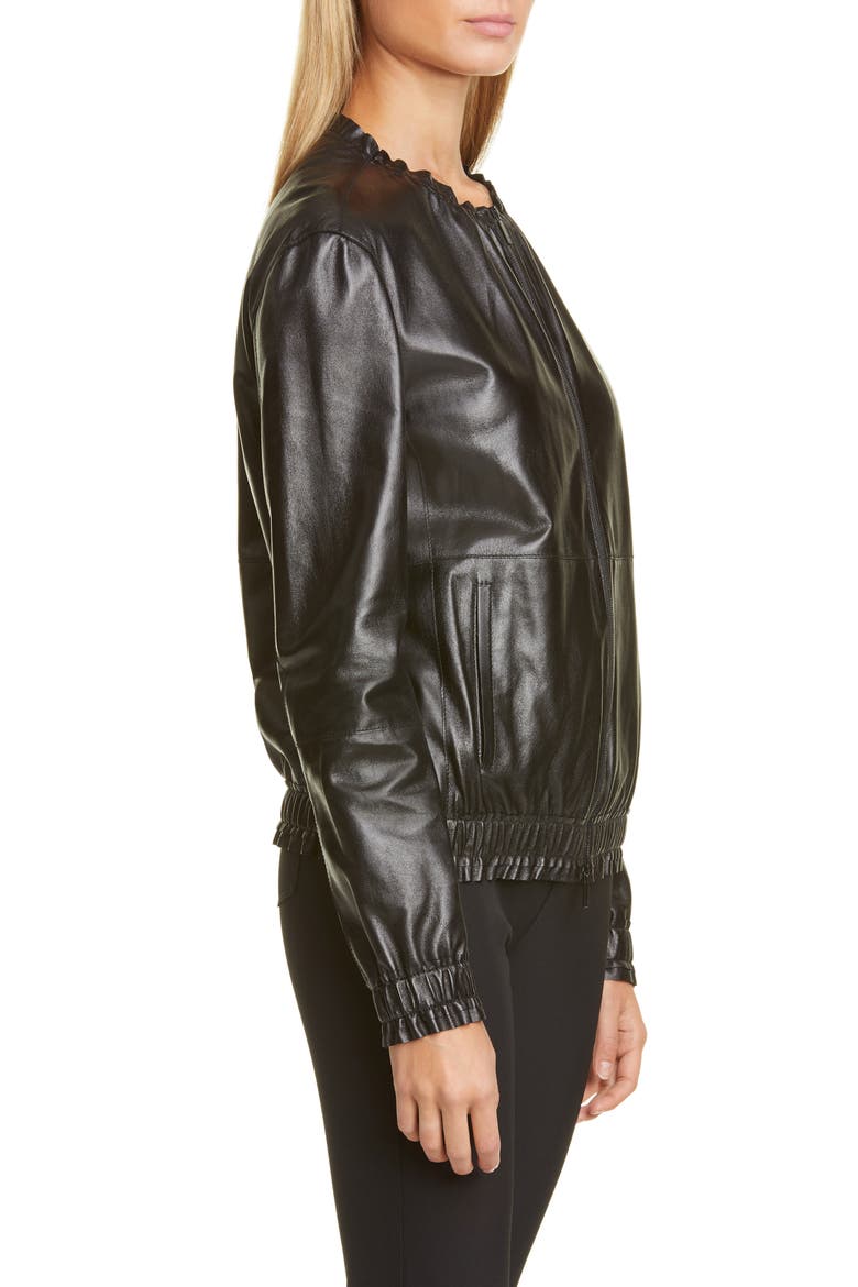 Rylan Leather Jacket, Alternate, color, BLACK