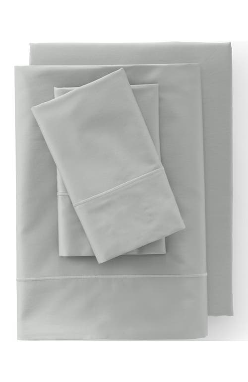 Lands' End 400 Thread Count Premium Supima Cotton No Iron Sateen Bed Sheet Set In Gray