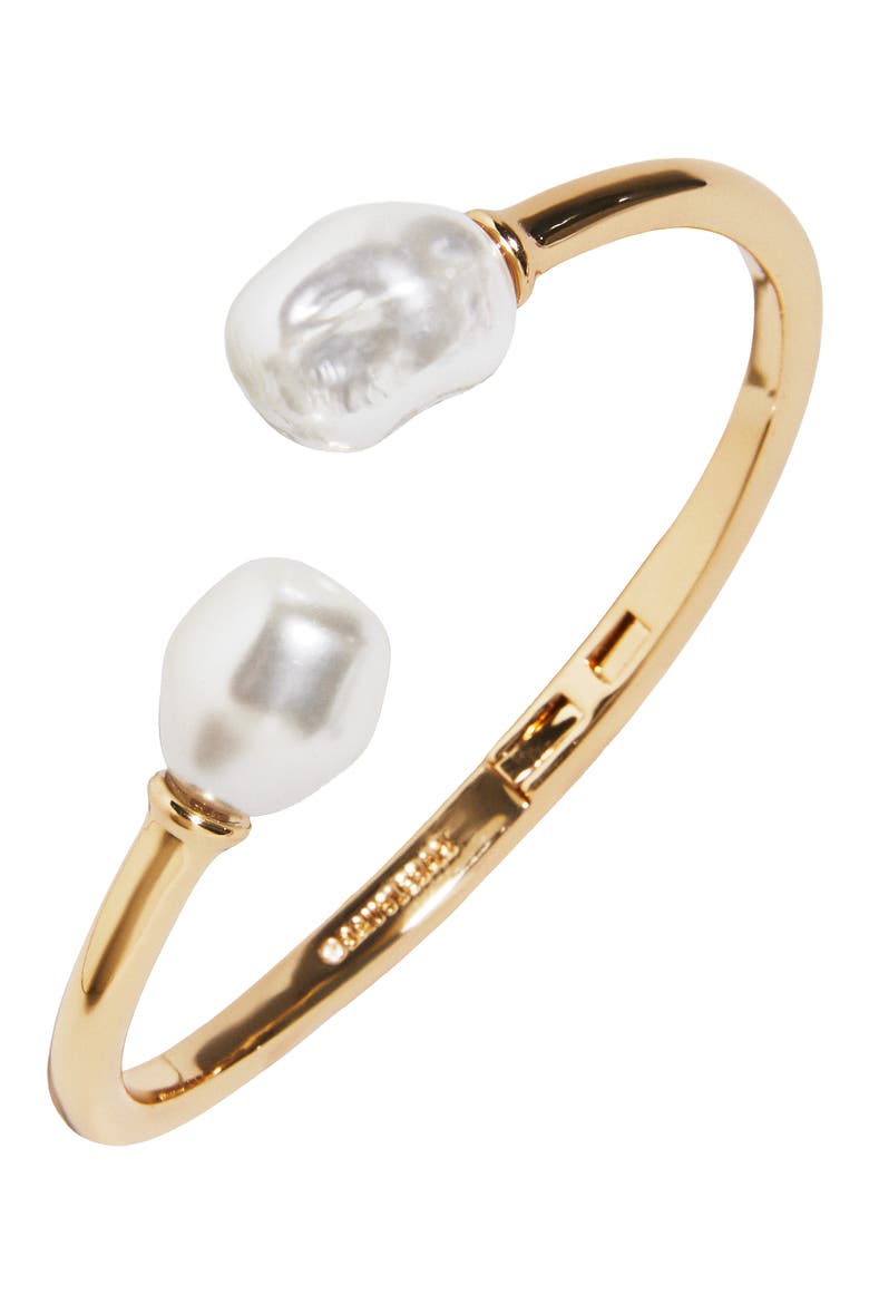 Francesca Hinge Cuff Bracelet, Main, color, PEARL