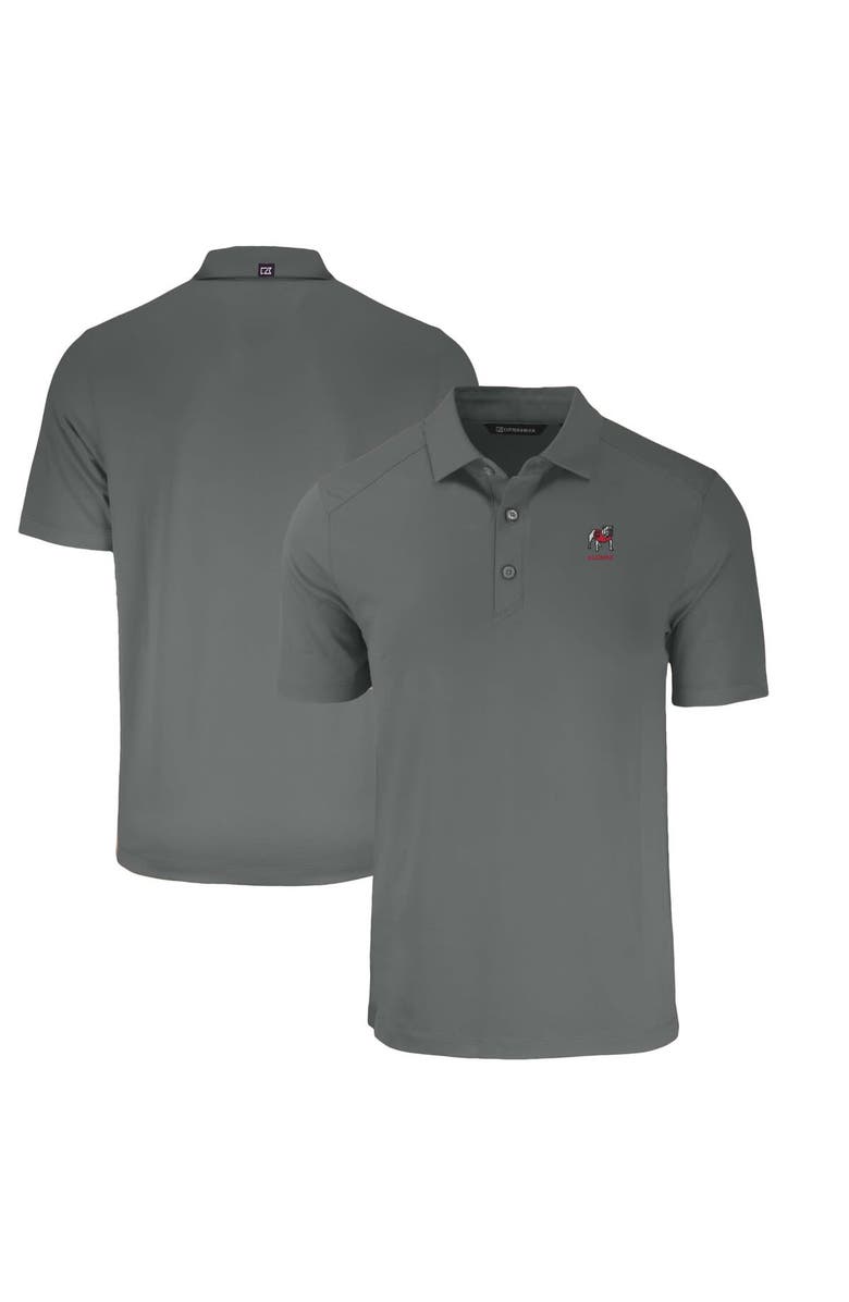 Cutter & Buck Men's Cutter & Buck Charcoal Georgia Bulldogs Alumni Logo Forge Eco Stretch Recycled Polo, Main, color, 