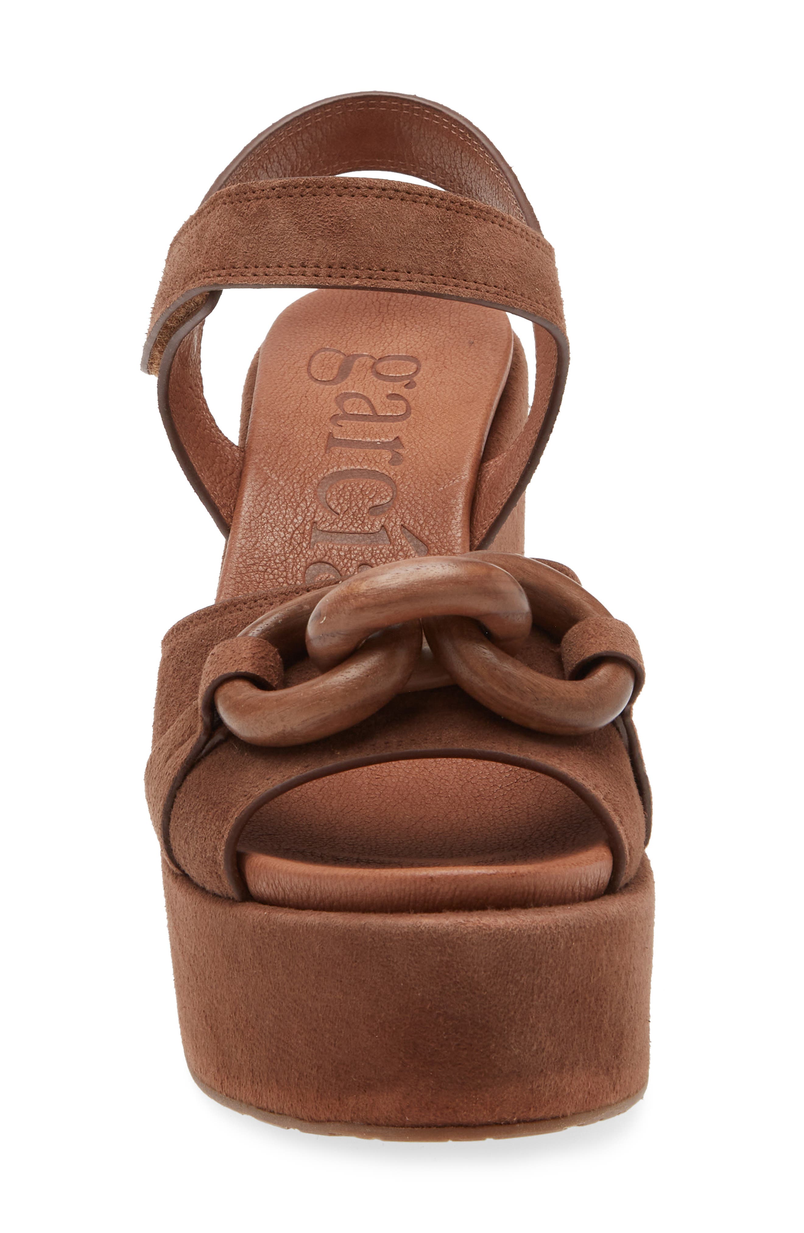 Pedro Garcia Lady Ankle Strap Platform Wedge Sandal, Alternate, color, Spice Plush Suede-Walnut