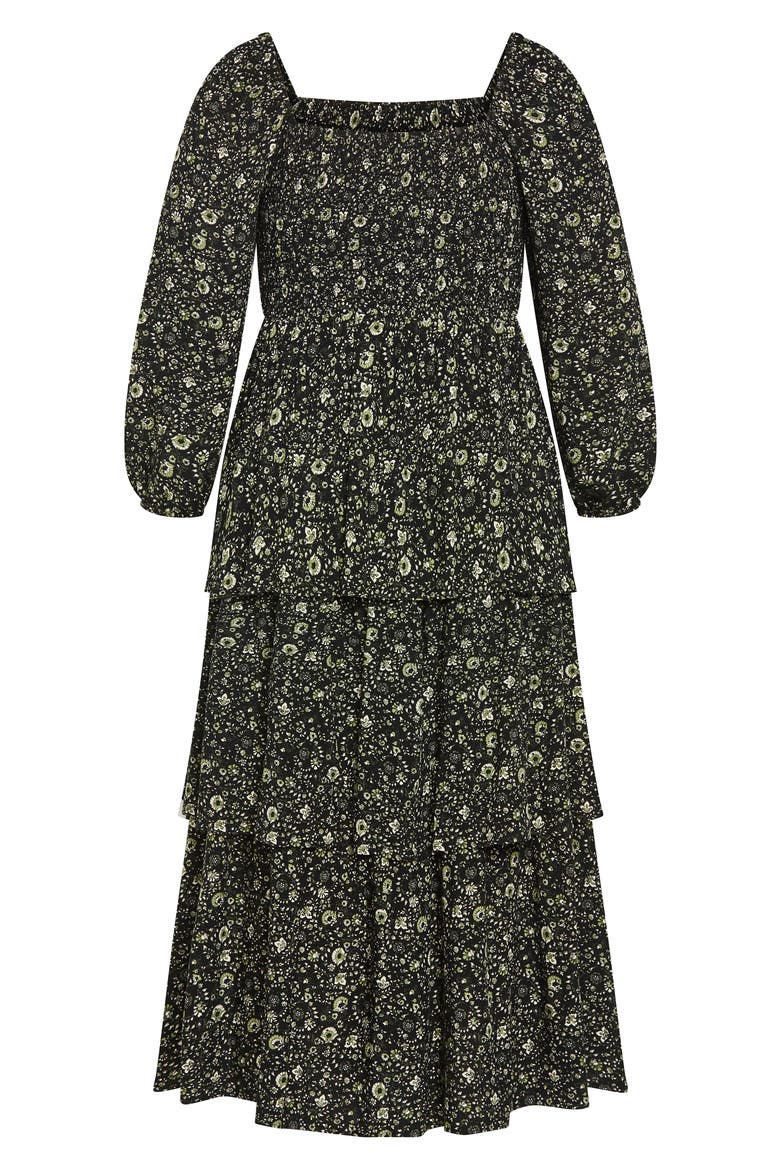 Cassidy Floral Print Maxi Dress, Alternate, color, OLIVE DITSY