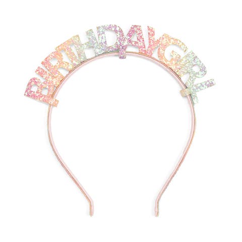 Pastel Rainbow Birthday Girl Headband (Toddler & Little Kid)