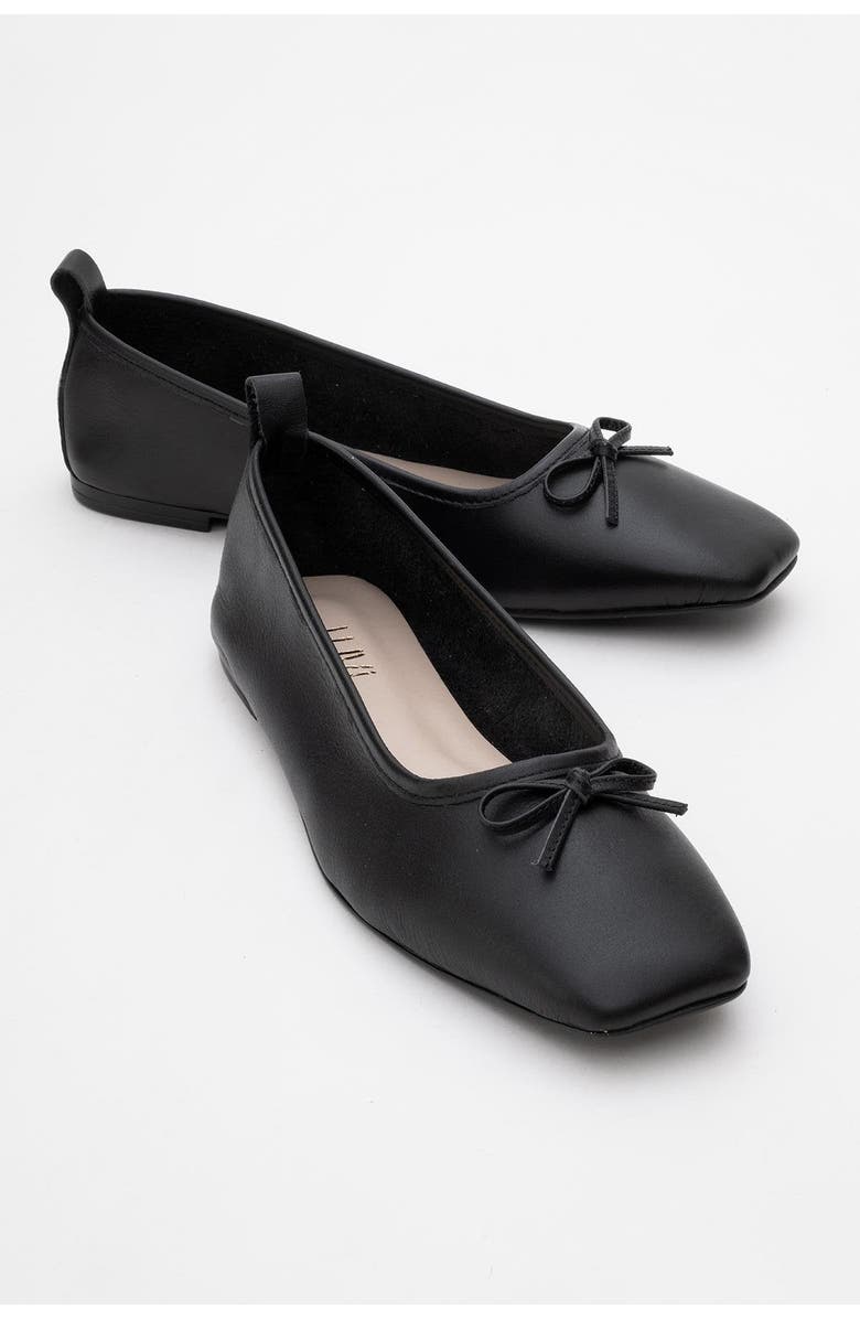 Forever & Always Shoes Sosa Leather Ballet Flats, Main, color, Black Leather