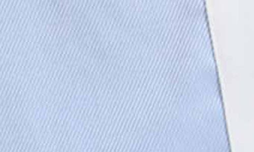 Foxcroft Marina Contrast Trim Cotton Button-up Shirt In Soft Blue