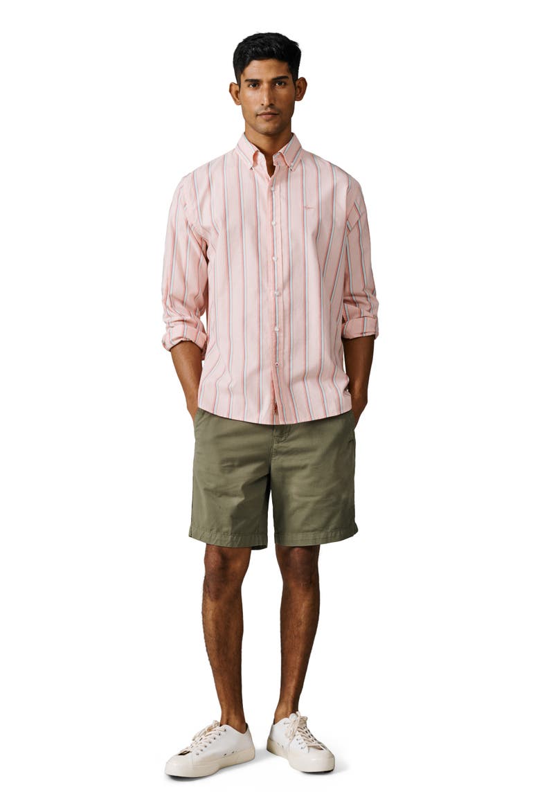 Walesby Lightweight Relaxed Oxford Shirt, Alternate, color, Coral Stripe