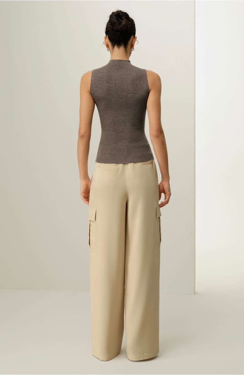 Lilysilk Seamless Knit Washable-Wool Vest, Alternate, color, Brown