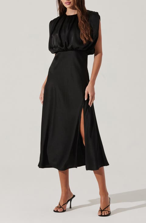 Cap Sleeve Satin Dress