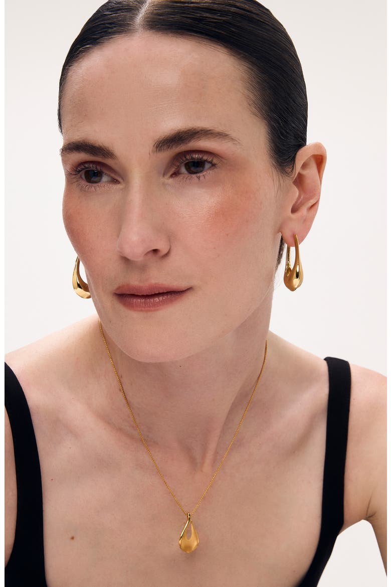 Tao Hoop Earrings, Alternate, color, GOLD