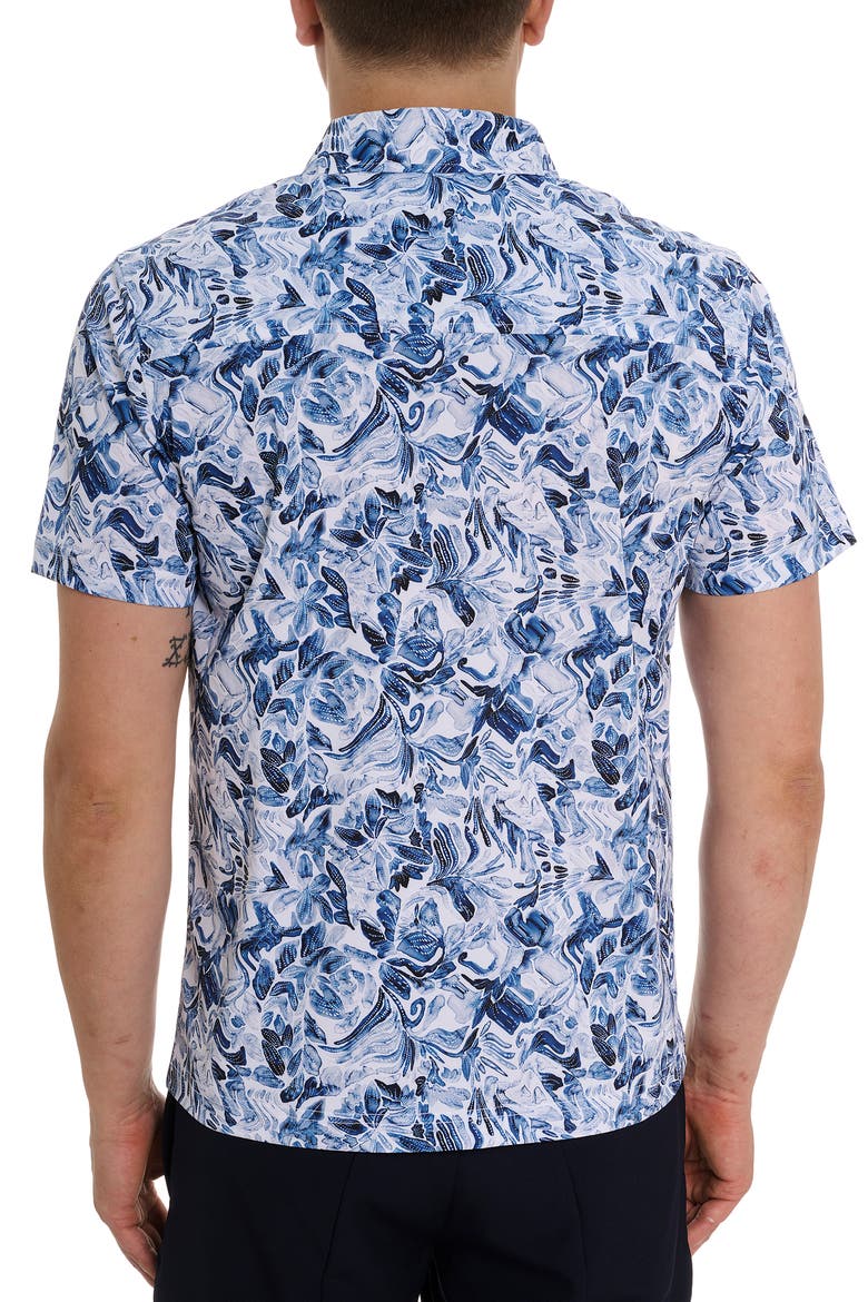 Occasio Short Sleeve Performance Button-Up Shirt, Alternate, color, BLUE