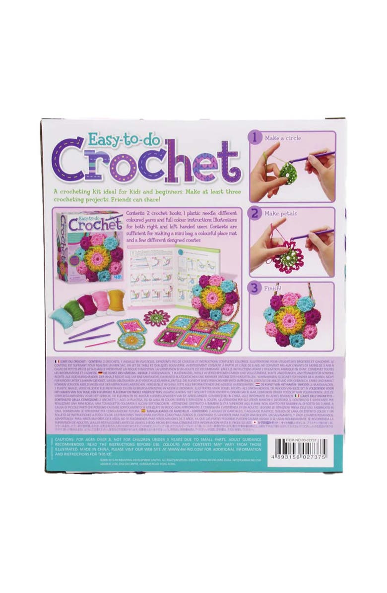 4M Easy to do Crochet Kit, 3 Yarn Crafts Projects, Alternate, color, Multicolored