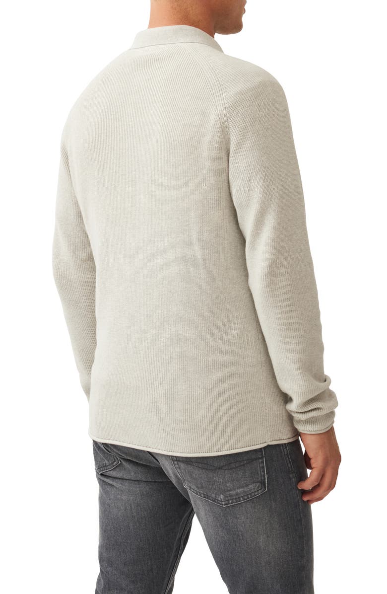 Rodd & Gunn Eastern Bush Long Sleeve Cotton Rib Polo Sweater, Alternate, color, Grey Marle