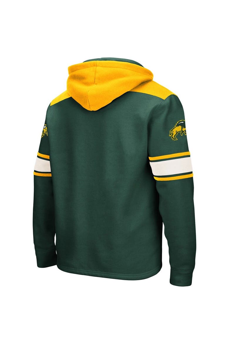 Men's Colosseum Green NDSU Bison 2.0 Lace-Up Pullover Hoodie, Alternate, color, Green