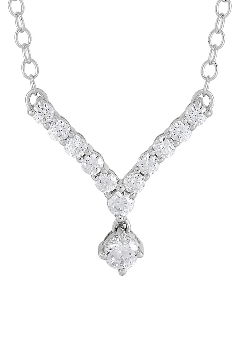 Frankie & Zoe 10K White Gold Lab Grown Diamond Frontal Necklace, Main, color, White Gold