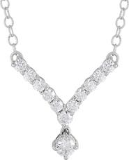 Frankie & Zoe 10K White Gold Lab Grown Diamond Frontal Necklace