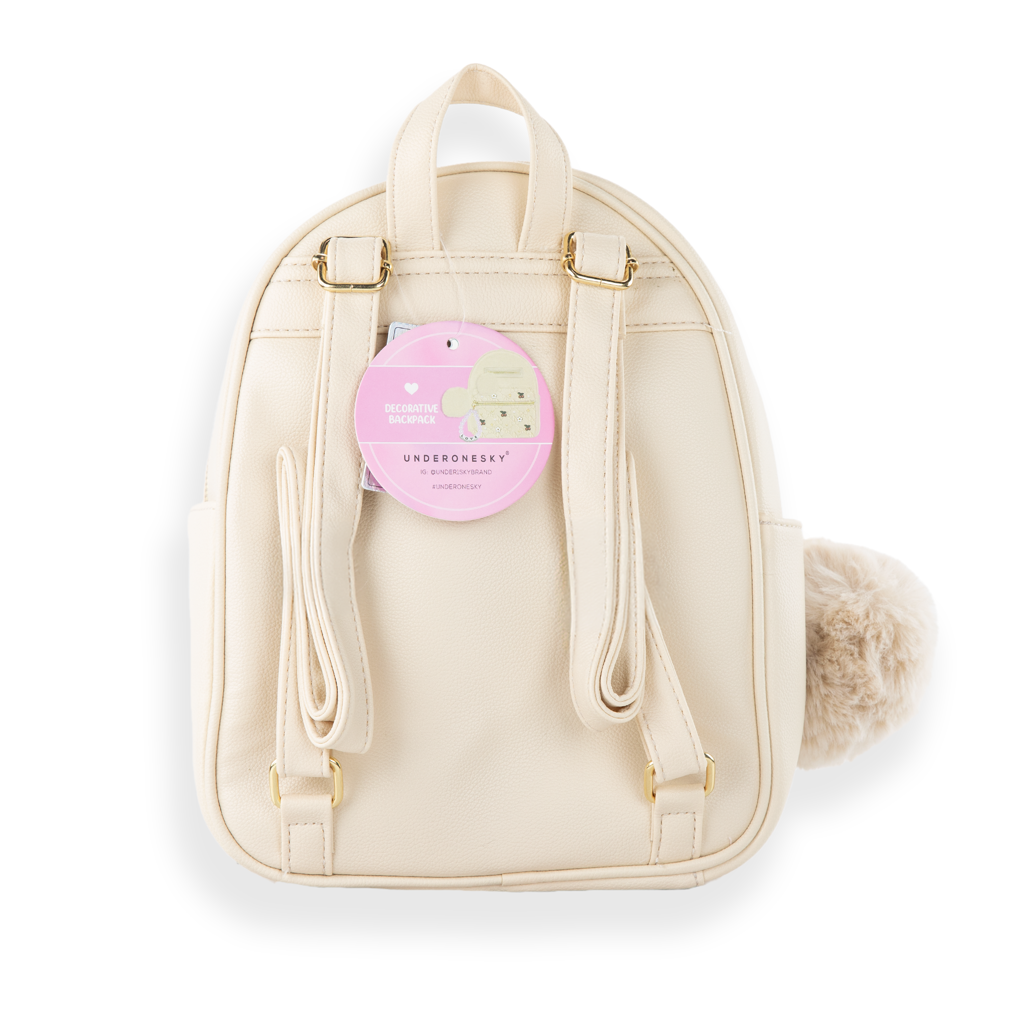 Cherry & Daisy Quilted Mini Backpack Set, Alternate, color, Sand