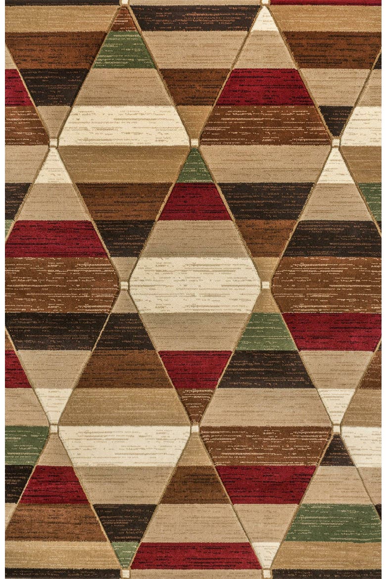 Kehoe Retro Diamonds Geometric Area Rug, Main, color, Red/Brown/Cream