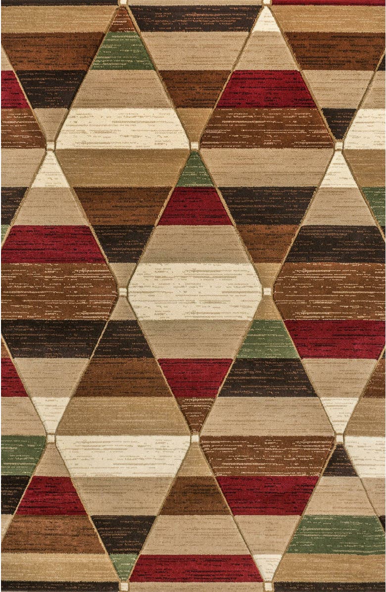 JONATHAN Y Kehoe Retro Diamonds Geometric Area Rug, Main, color, Red/Brown/Cream