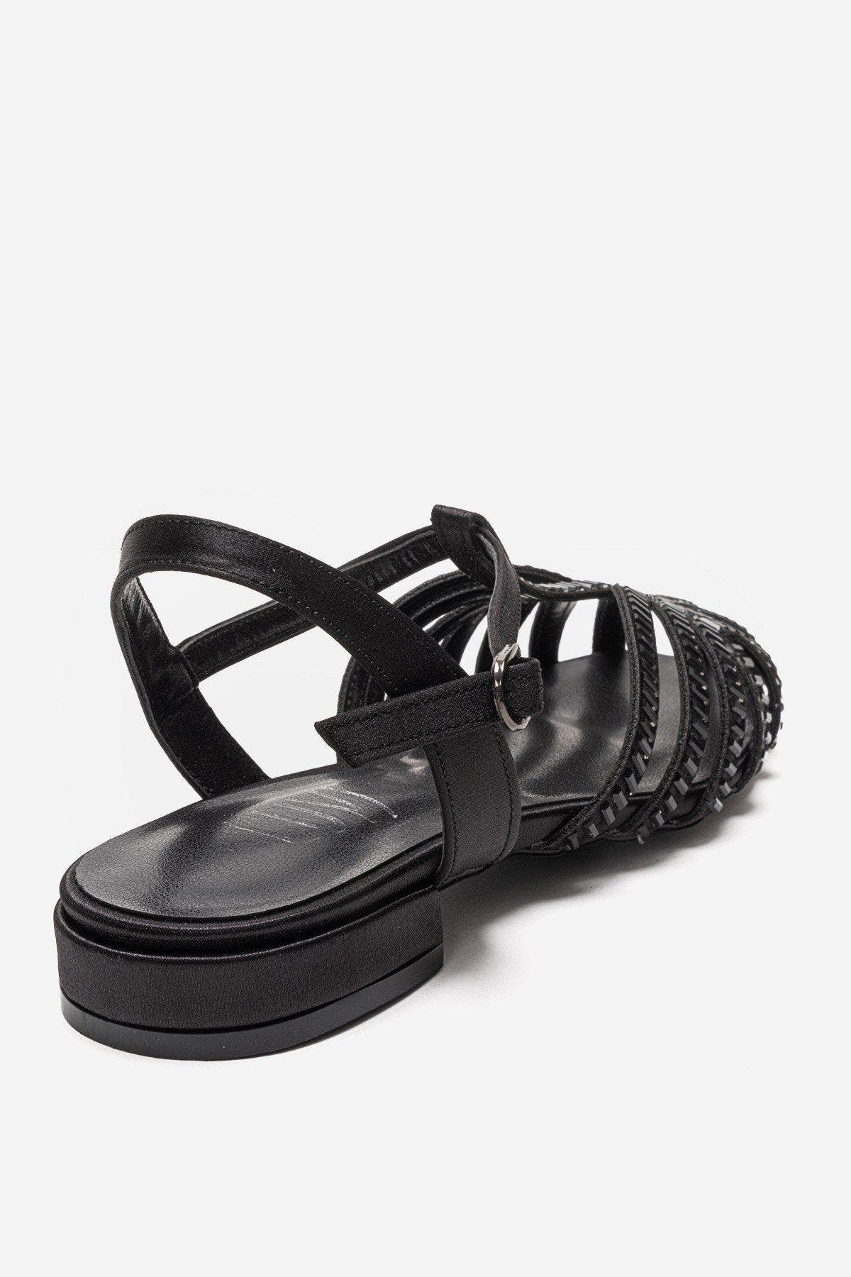 Lavina Embellished Sandal, Alternate, color, Black