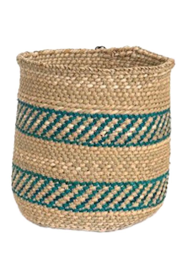 Turquoise Stripe Iringa Basket, Main, color, Turquoise Stripe
