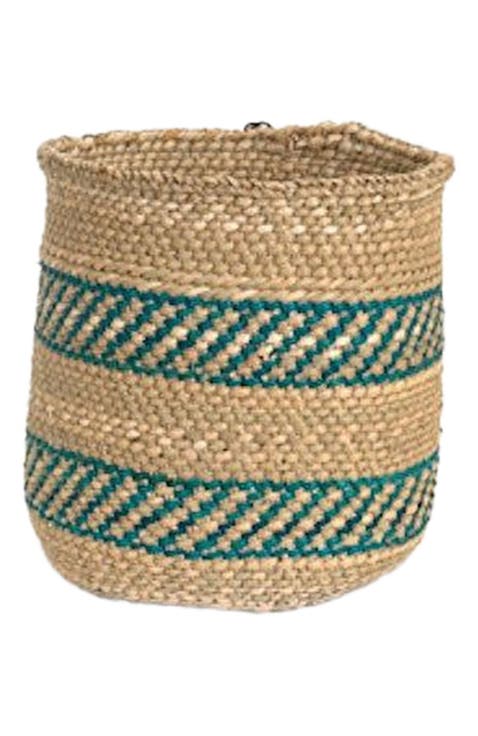Turquoise Stripe Iringa Basket