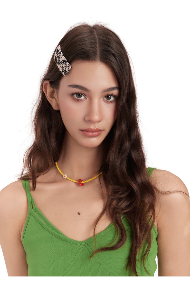 Cordellia Silk Hair Barrette Clip, Alternate, color, Beige