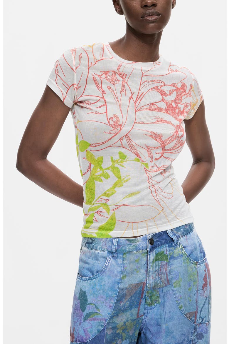 Floral Print Modal T-Shirt, Main, color, MULTI