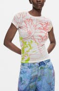 Desigual Floral Print Modal T-Shirt