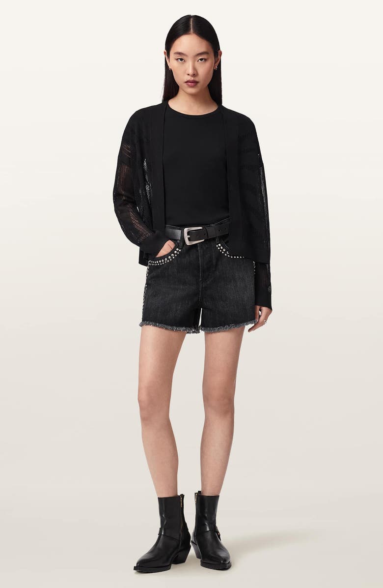 AllSaints Misha Crop Cardigan, Alternate, color, 