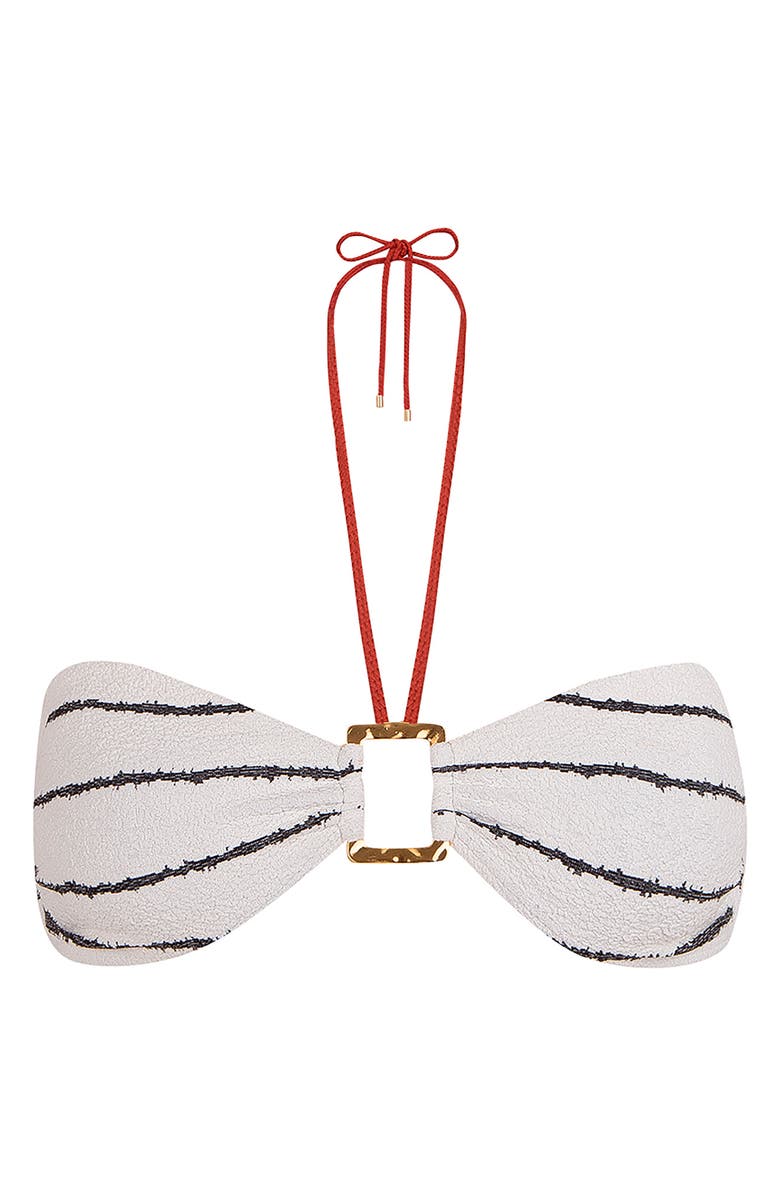 ViX Paula Hermanny Serpentine Debbie Halter Tie Bandeau Bikini Top, Alternate, color, White/ Black