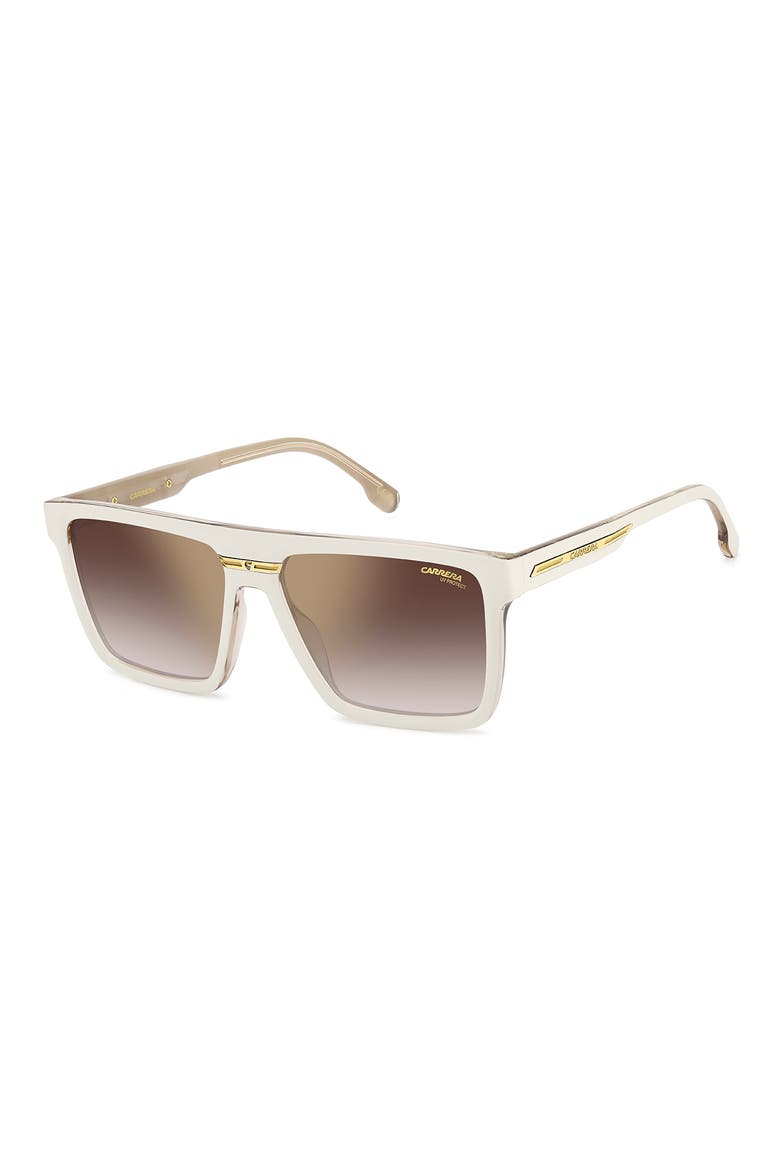 Victory 58mm Rectangular Flat Top Sunglasses, Alternate, color, GOLD IVORY
