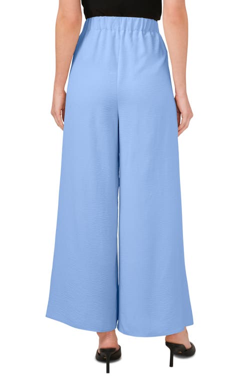 Cece Tie Front Overlay Wide Leg Pants In Blue Jay