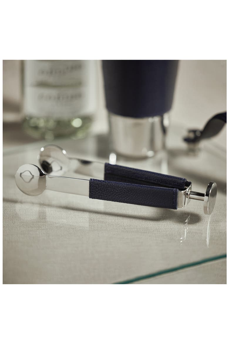 Laguna Leather Wrapped Ice Tongs, Alternate, color, SILVER/ BLUE