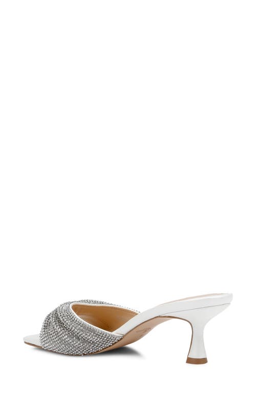 Jewel Badgley Mischka Humor Slide Sandal In White
