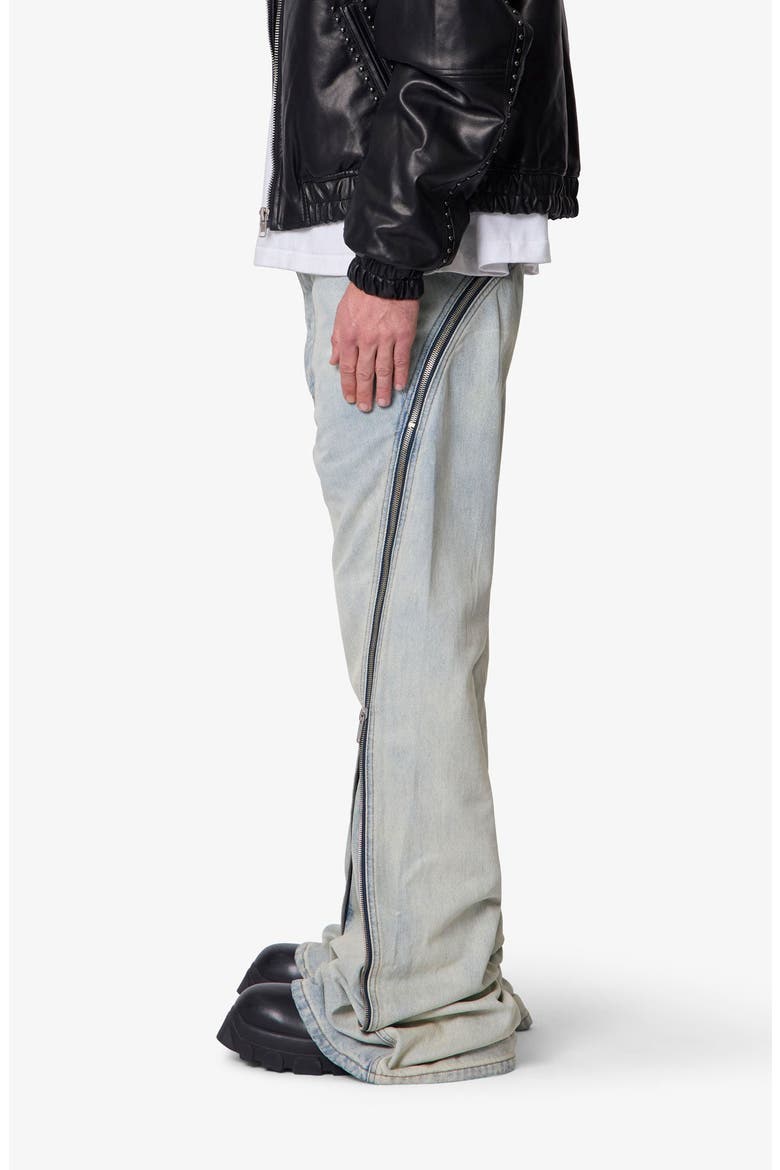 Zipper Extra Flare Leg Jeans, Alternate, color, LIGHT VINTAGE