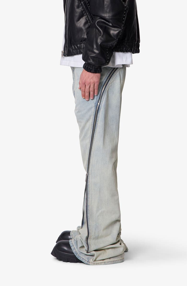 mnml Zipper Extra Flare Leg Jeans, Alternate, color,