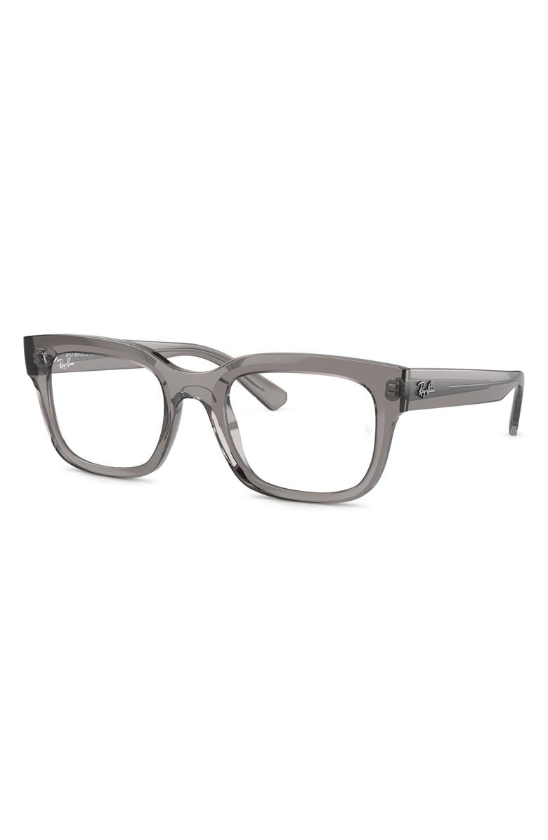 Ray-Ban Chad 54mm Rectangular Optical Glasses, Alternate, color, Transparent Grey