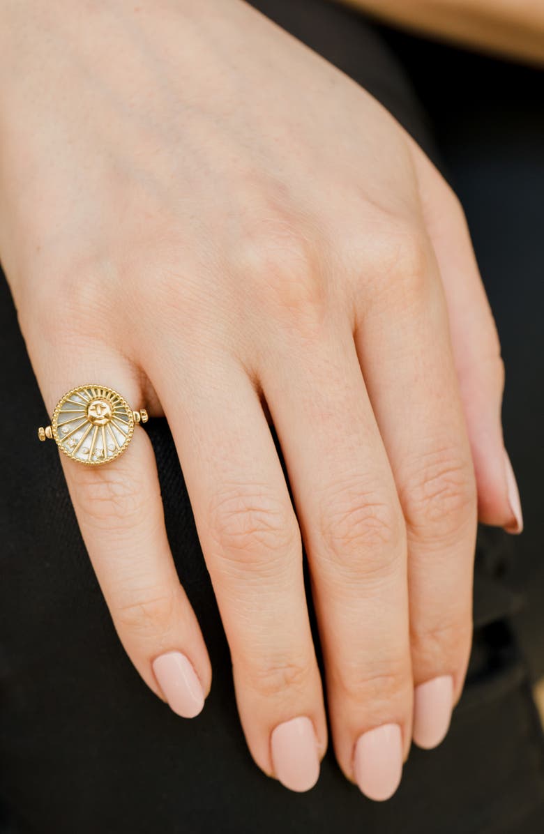 L'Atelier Nawbar Day & Night Reversible Pinky Ring, Alternate, color, 