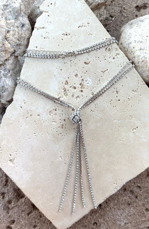 Adornia Knotted Box Chain Lariat Necklace In Metallic