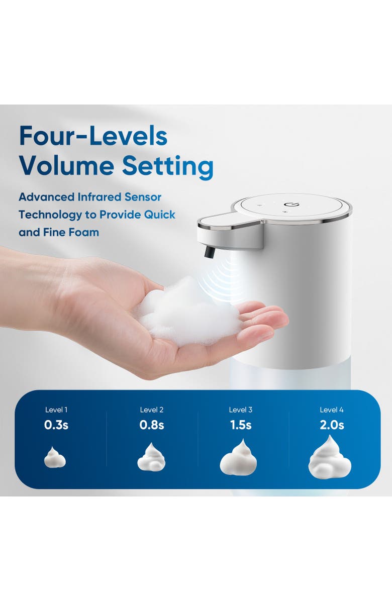 Sonicgrace Touchless Foaming Soap Dispenser, Alternate, color, White