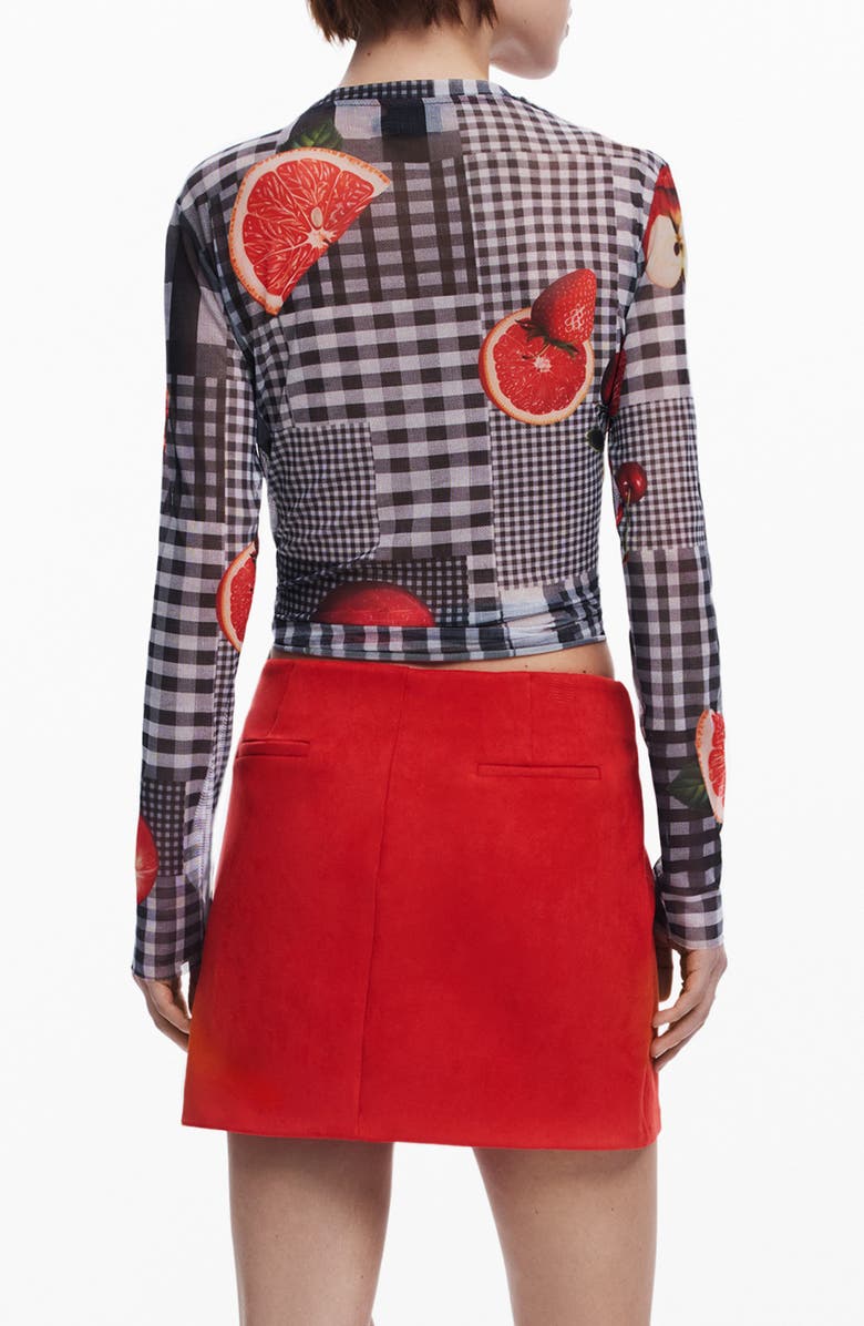 Desigual Print Long Sleeve T-Shirt, Alternate, color, Black