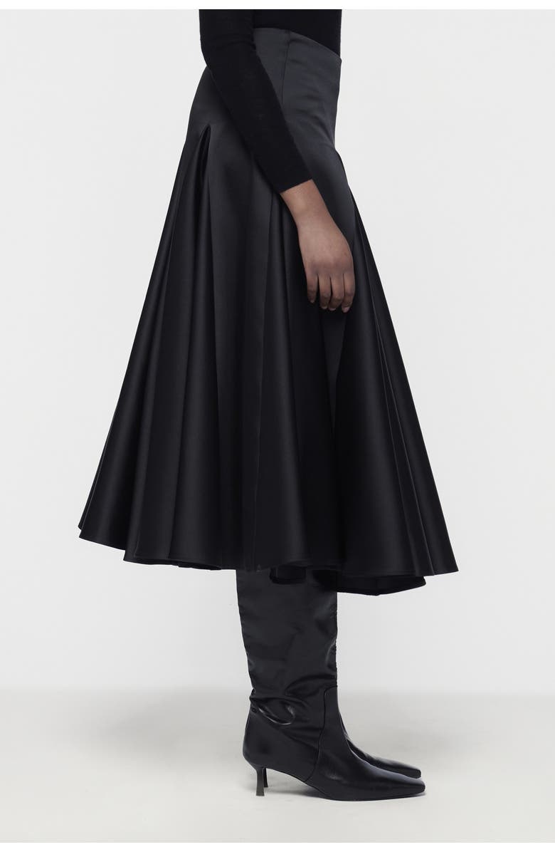 Leem Flared Godet Skirt, Alternate, color, Black